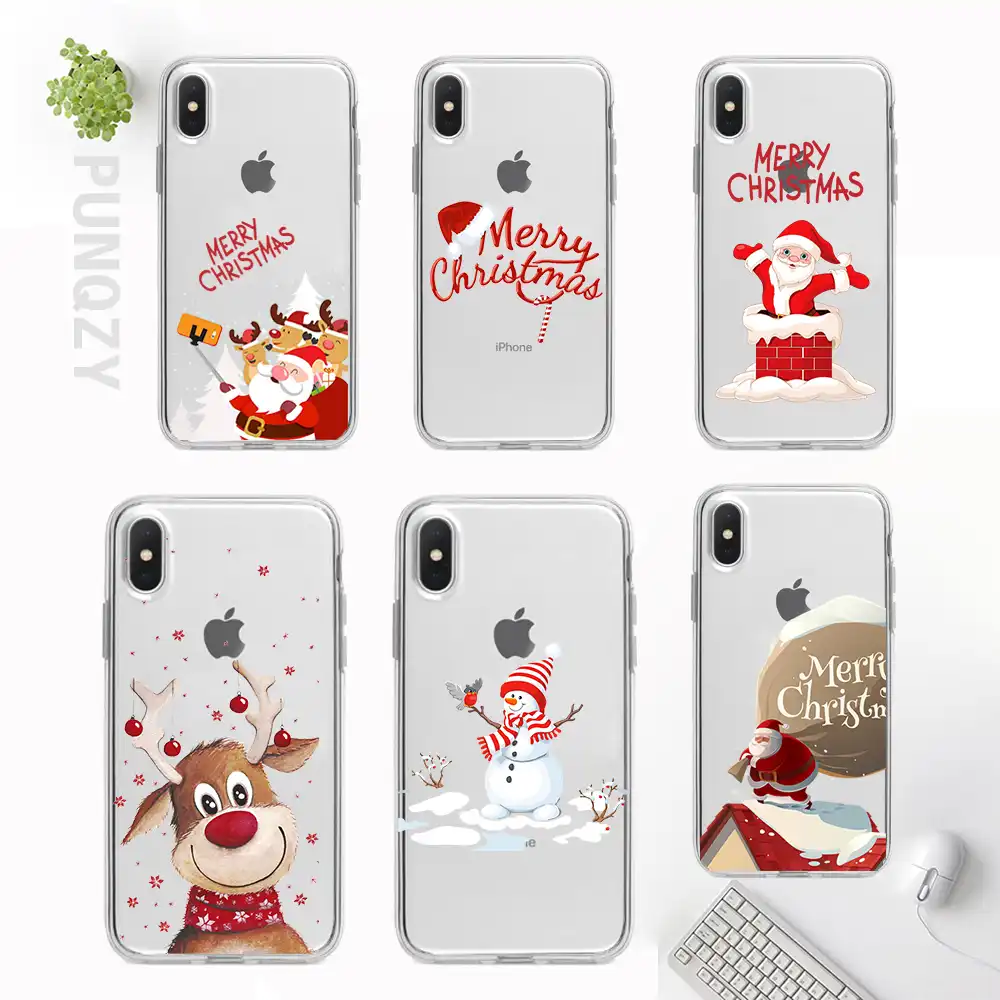 merry christmas new year gifts elk snow phone case for iphone