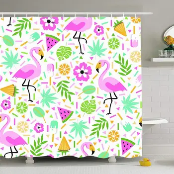 Shower Curtain Set with Hooks 72x72 Pattern Botanical Bloom Design Flamingo Silhouette Pineapple Lemons Colorful Nature Textures
Shower Curtain Set with Hooks 72x72 Pattern Botanical Bloom Design Flamingo Silhouette Pineapple Lemons Colorful Nature Textures