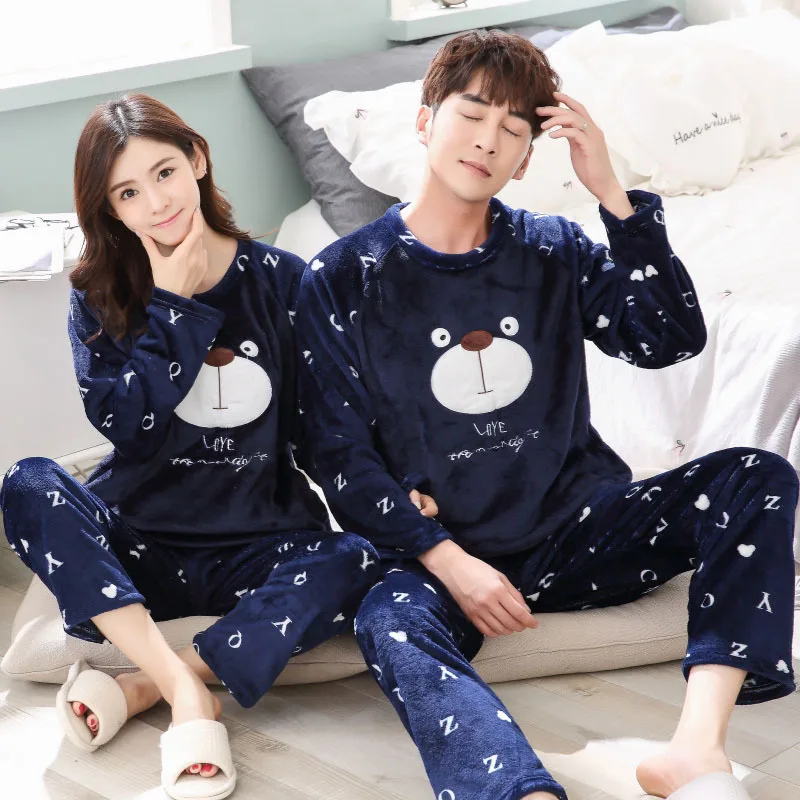 Mens Sexy Sleepwear Qiu Dong Season Han Edition Cute Cartoon Lovers Pajamas Women Long Sleeve Coral Leisurewear Suit For Men
Mens Sexy Sleepwear Qiu Dong Season Han Edition Cute Cartoon Lovers Pajamas Women Long Sleeve Coral Leisurewear Suit For Men