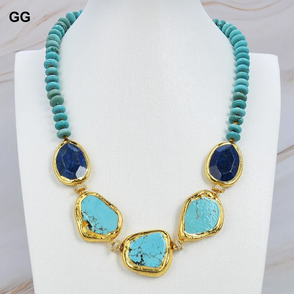 Ювелирные изделия GuaiGuai ожерелье-чокер из натурального голубого лазурита круглые