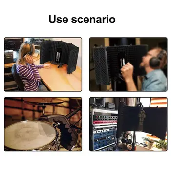 Portable Microphone Isolation Shield Adjustable Angle Foldable Cover Wind Screen
Portable Microphone Isolation Shield Adjustable Angle Foldable Cover Wind Screen