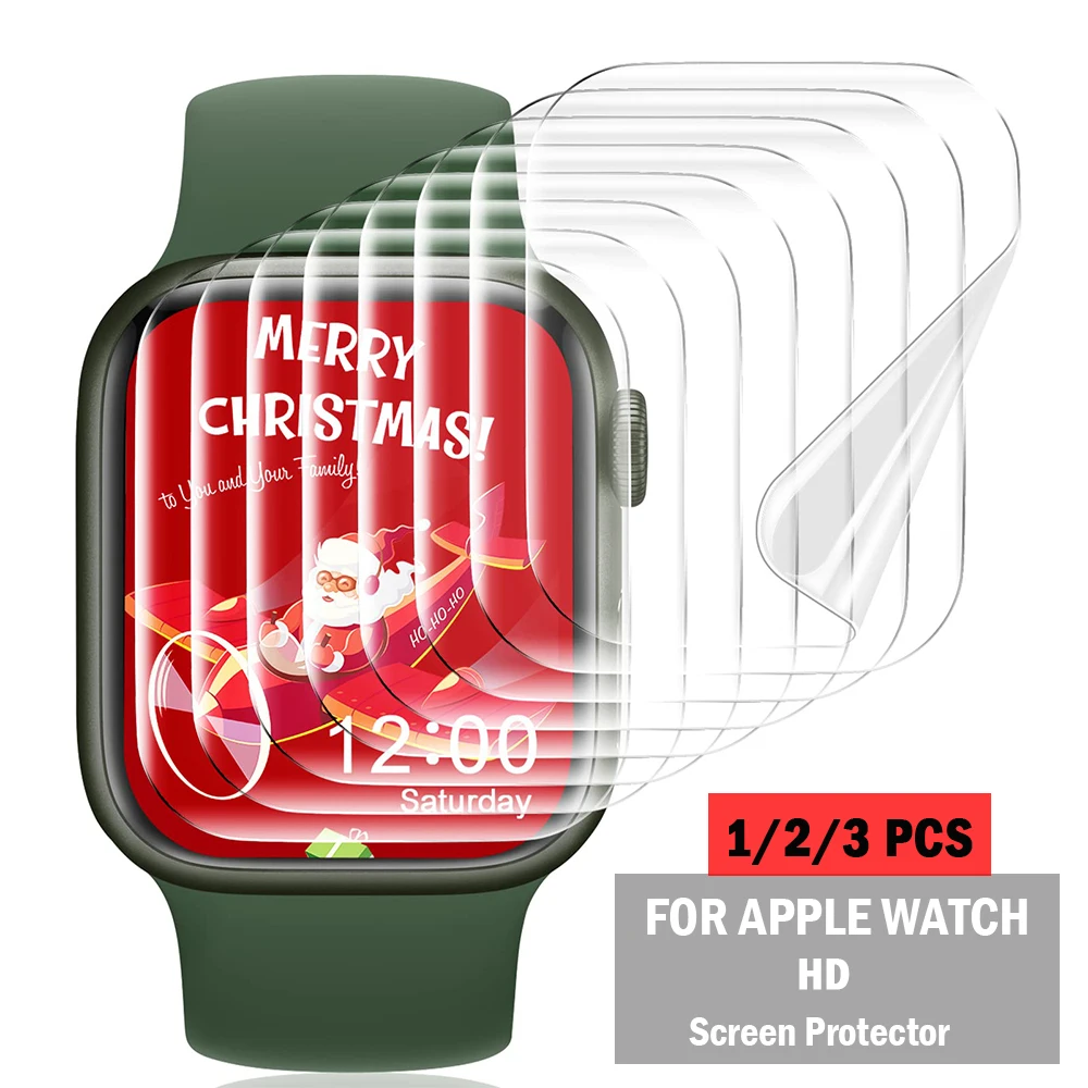 Фото HD Film Screen Protector For Apple Watch 45mm 41mm 44mm 40mm 42mm 38mm (Not tempered Glass) iWatch series 7 6 5 4 3 Se | Наручные часы