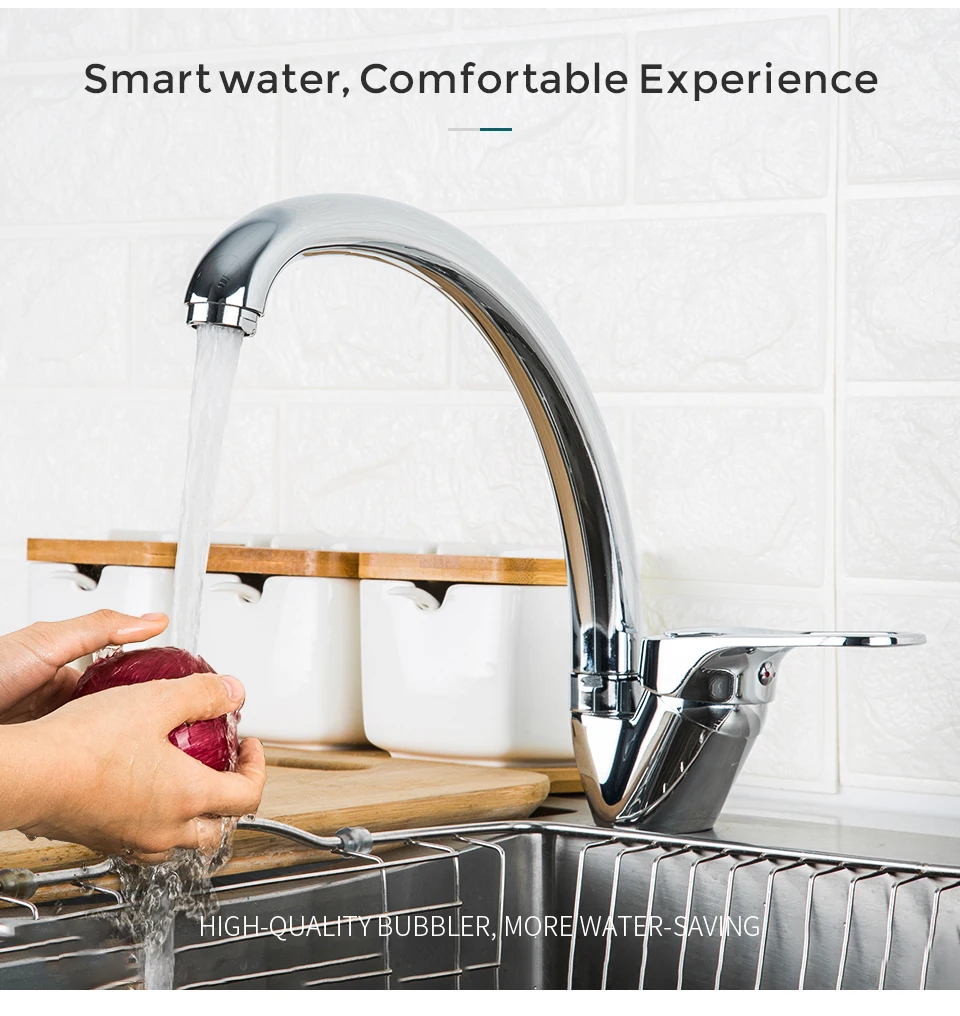 FRUD Kitchen Faucet Sink Mixer Tap Hot&Cold Mixer Single Handle Kitchen Faucets Swivel Spout Kitchen Water Sink Mixer Tap Faucet