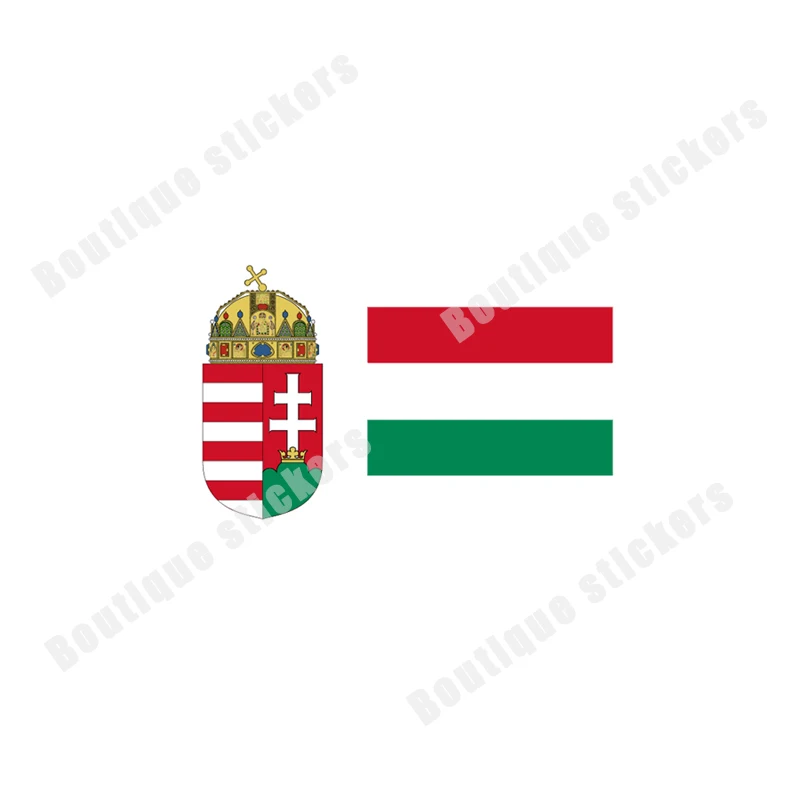 

Hungary National Flag and National Emblem Sticker Is Suitable for Car and Cross-country Motorcycle Window Bumper Rear Fuel Tank