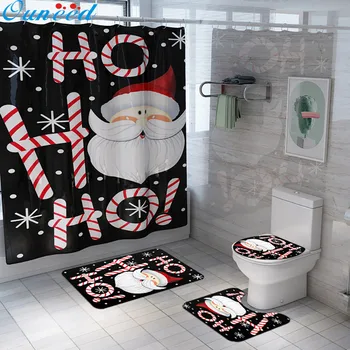 Ouneed 4PCS cartoon Christmas Print Bathroom Shower Curtain set Non Slip pattern waterproof Toilet Shower curtains Cover Mat set 
Ouneed 4PCS cartoon Christmas Print Bathroom Shower Curtain set Non Slip pattern waterproof Toilet Shower curtains Cover Mat set