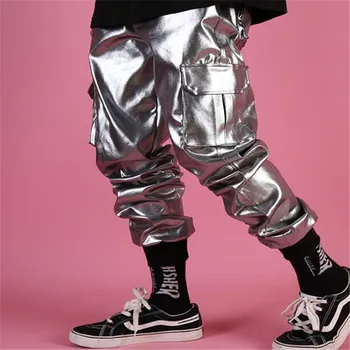 NEW Men Casual Leather Harem Pant Male Streetwear Hip Hop Punk Silver Multi Pocket Cargo Trouser Stage Clothes DJ Singer Pant
NEW Men Casual Leather Harem Pant Male Streetwear Hip Hop Punk Silver Multi Pocket Cargo Trouser Stage Clothes DJ Singer Pant