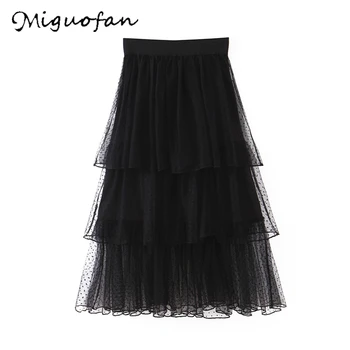 Miguofan Women long lace Skirts Vintage Dotted Mesh Maxi Skirt Fashion Elastic Waist Ruffles Ladies Skirts for female bottoms
Miguofan Women long lace Skirts Vintage Dotted Mesh Maxi Skirt Fashion Elastic Waist Ruffles Ladies Skirts for female bottoms