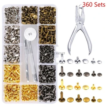 360Pcs/Set Double Cap Brass Leather Studs with Setting Tools for Leather Repair and Crafts Dropship
360Pcs/Set Double Cap Brass Leather Studs with Setting Tools for Leather Repair and Crafts Dropship