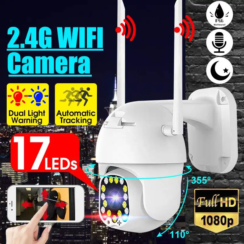 1080P PTZ IP Camera Zoom Wifi Outdoor Speed Dome Auto Tracking Security Surveillance Camara Night Version Two-way Audio CCTV
1080P PTZ IP Camera Zoom Wifi Outdoor Speed Dome Auto Tracking Security Surveillance Camara Night Version Two-way Audio CCTV