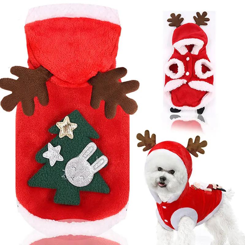 Christmas Puppy Clothes Cute Pets Coral fleece Warm Durable Short Sleeve Sweater Wear Hat Soft Comfortable Xmas Dogs Accessory
Christmas Puppy Clothes Cute Pets Coral fleece Warm Durable Short Sleeve Sweater Wear Hat Soft Comfortable Xmas Dogs Accessory