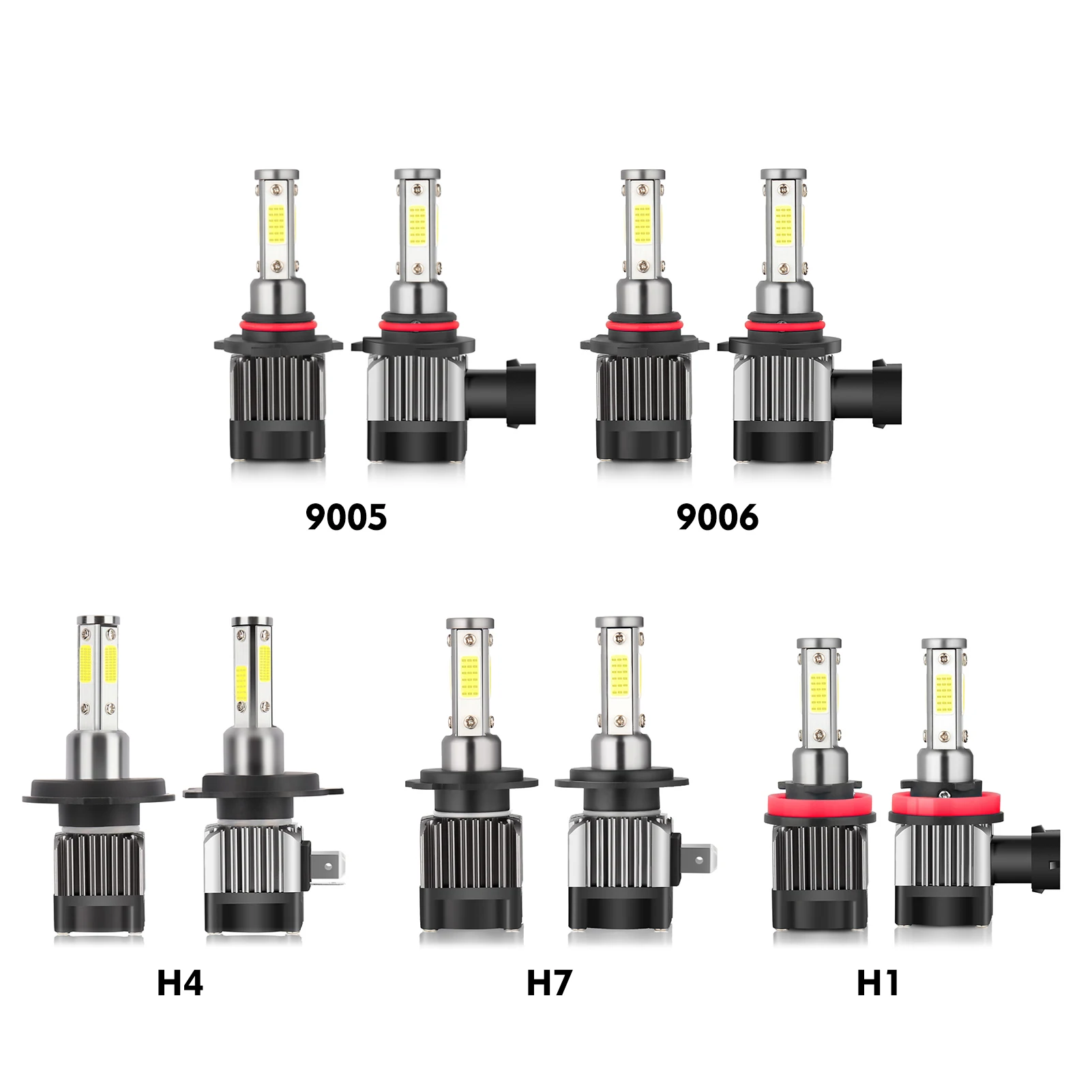 

2Pcs IP68 Waterproof Car LED Headlight Bulbs LED Driving Lamp All-in-one Conversion Kit H7 H11 9005 9006 H4 50W