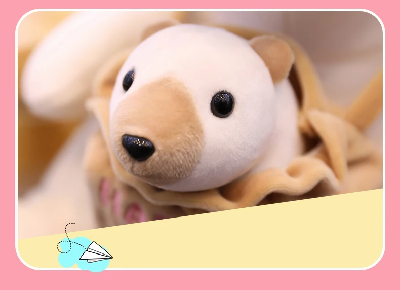 Panda Mother and Kid Plush Suffed Toys Animal Kangaroo Pangolin Hedgehog Polar Bear Puppet with Bag (1)