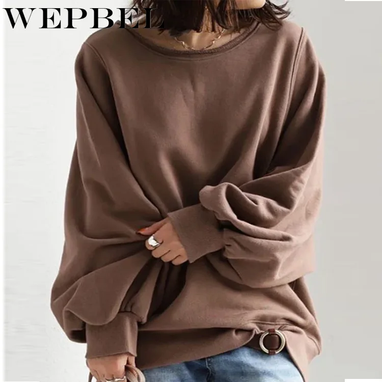 WEPBEL Women's Fashion Loose Solid Color Sweatshirts Autumn and Winter Casual O-Neck Pullover Long Lantern Sleeve Sweatshirts
WEPBEL Women's Fashion Loose Solid Color Sweatshirts Autumn and Winter Casual O-Neck Pullover Long Lantern Sleeve Sweatshirts