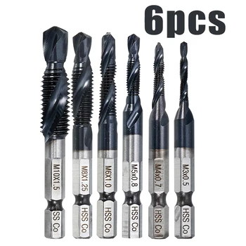6PCS M3-M10 TiALN Coating Drill Bits HSS-Co 1/4inch Hex Shank Spiral Tap Drills
6PCS M3-M10 TiALN Coating Drill Bits HSS-Co 1/4inch Hex Shank Spiral Tap Drills