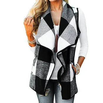 Stylish Bar Autumn Vest Plaid Sleeveless Lapel Open Front Cardigan Sherpa Jacket Pockets Coat Casual lattice women's jacket vest
Stylish Bar Autumn Vest Plaid Sleeveless Lapel Open Front Cardigan Sherpa Jacket Pockets Coat Casual lattice women's jacket vest