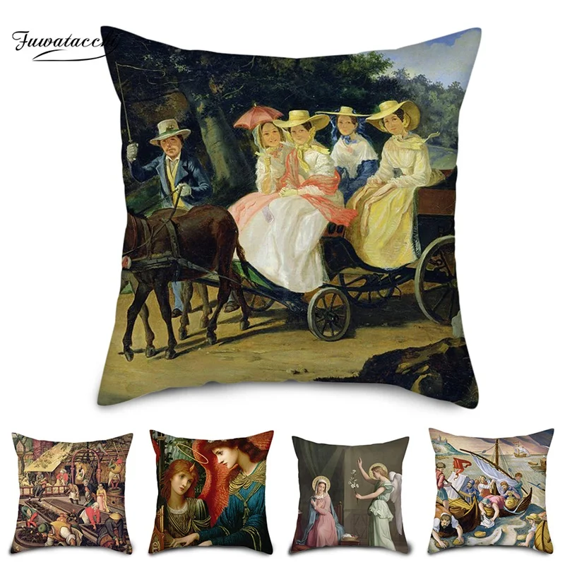 Fuwatacchi Painting Pillow Case Portrait Style Cushion Cover Home Decorative Pillows Cover Throw Pillow for Sofa Bedroom 2019
Fuwatacchi Painting Pillow Case Portrait Style Cushion Cover Home Decorative Pillows Cover Throw Pillow for Sofa Bedroom 2019