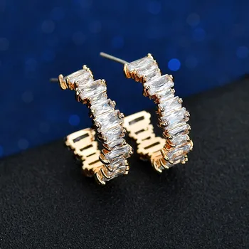 Luxury Baguette Cubic Zirconia Women Wedding Party Circle Gold Hoop Earring High Jewelry Addiction For Christmas Bijoux Gift
Luxury Baguette Cubic Zirconia Women Wedding Party Circle Gold Hoop Earring High Jewelry Addiction For Christmas Bijoux Gift