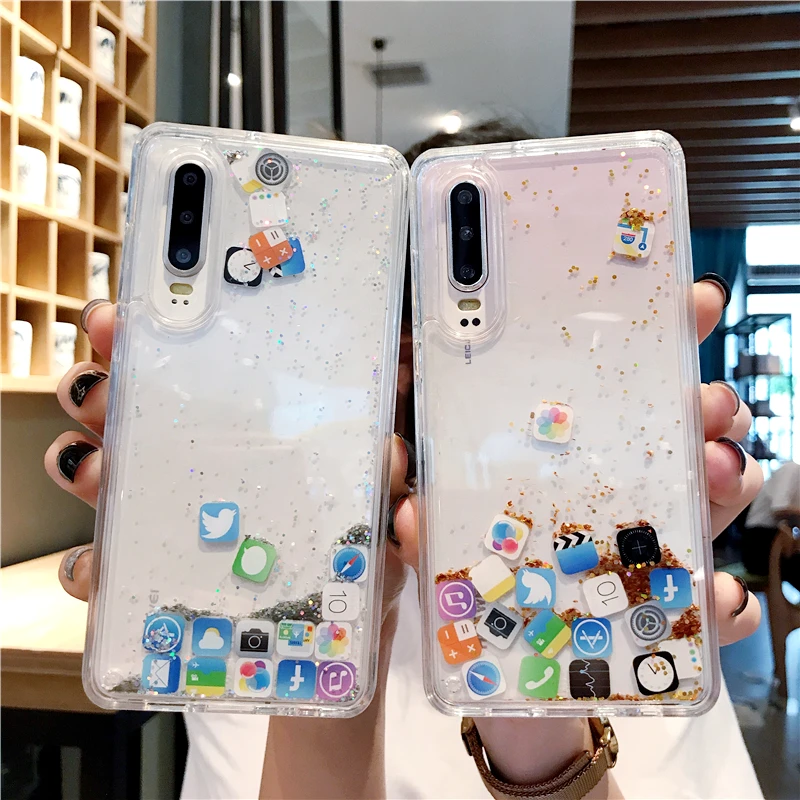 For Huawei P30 Glitter Case Moving APP Software Icon Dynamic Liquid Quicksand Soft Shockproof Case For Huawei P20 Lite Nova 4 5
For Huawei P30 Glitter Case Moving APP Software Icon Dynamic Liquid Quicksand Soft Shockproof Case For Huawei P20 Lite Nova 4 5