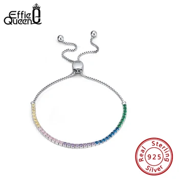Effie Queen Genuine 925 Sterling Silver Tennis Bracelets For Women Colorful AAA CZ Box Chain Adjustable Bracelet Jewelry BB42
Effie Queen Genuine 925 Sterling Silver Tennis Bracelets For Women Colorful AAA CZ Box Chain Adjustable Bracelet Jewelry BB42