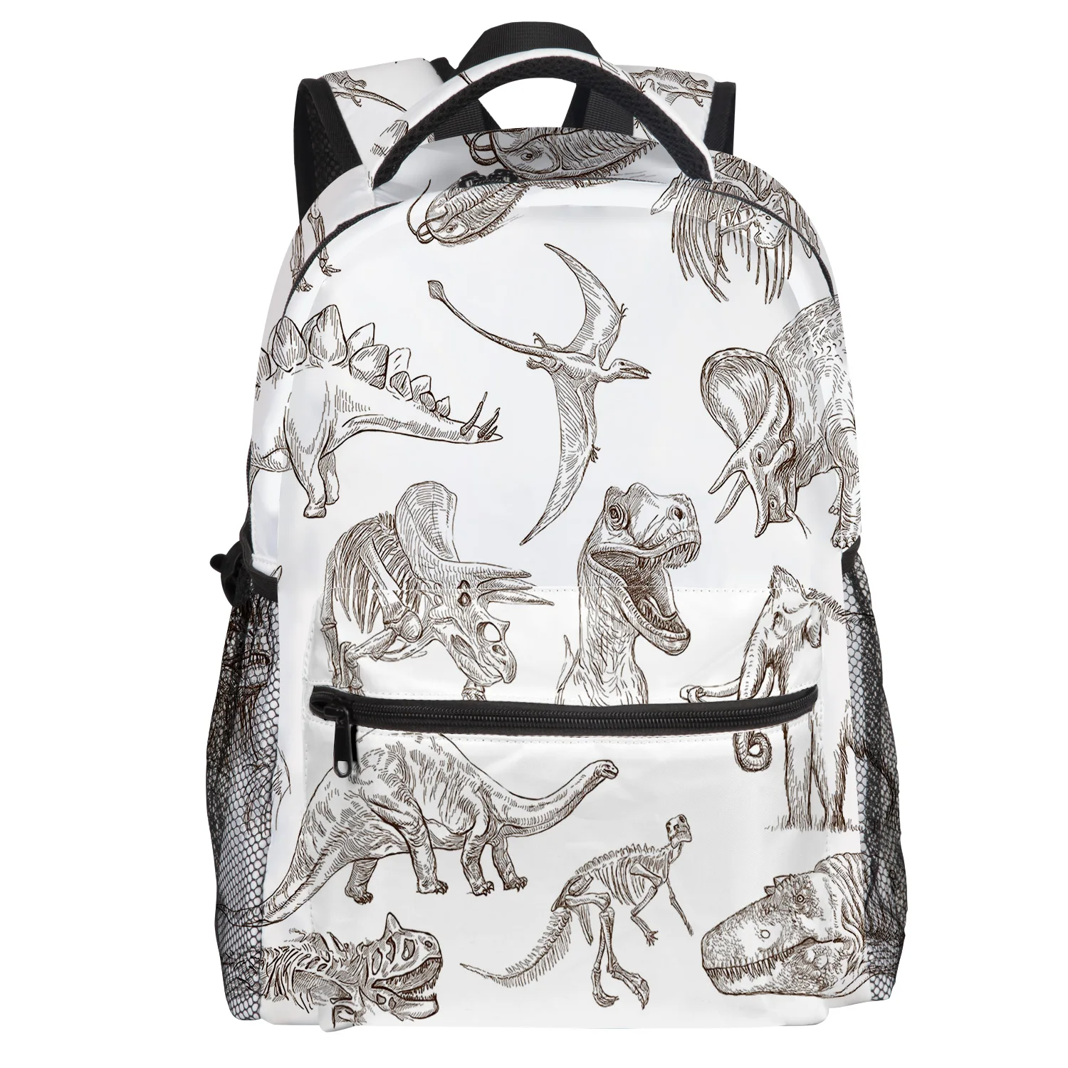 Фото Dinosaur Illustrations Cartoon Backpack College Students Wear Resistance Laptop Book Bag Casual Sports Bags School | Багаж и сумки