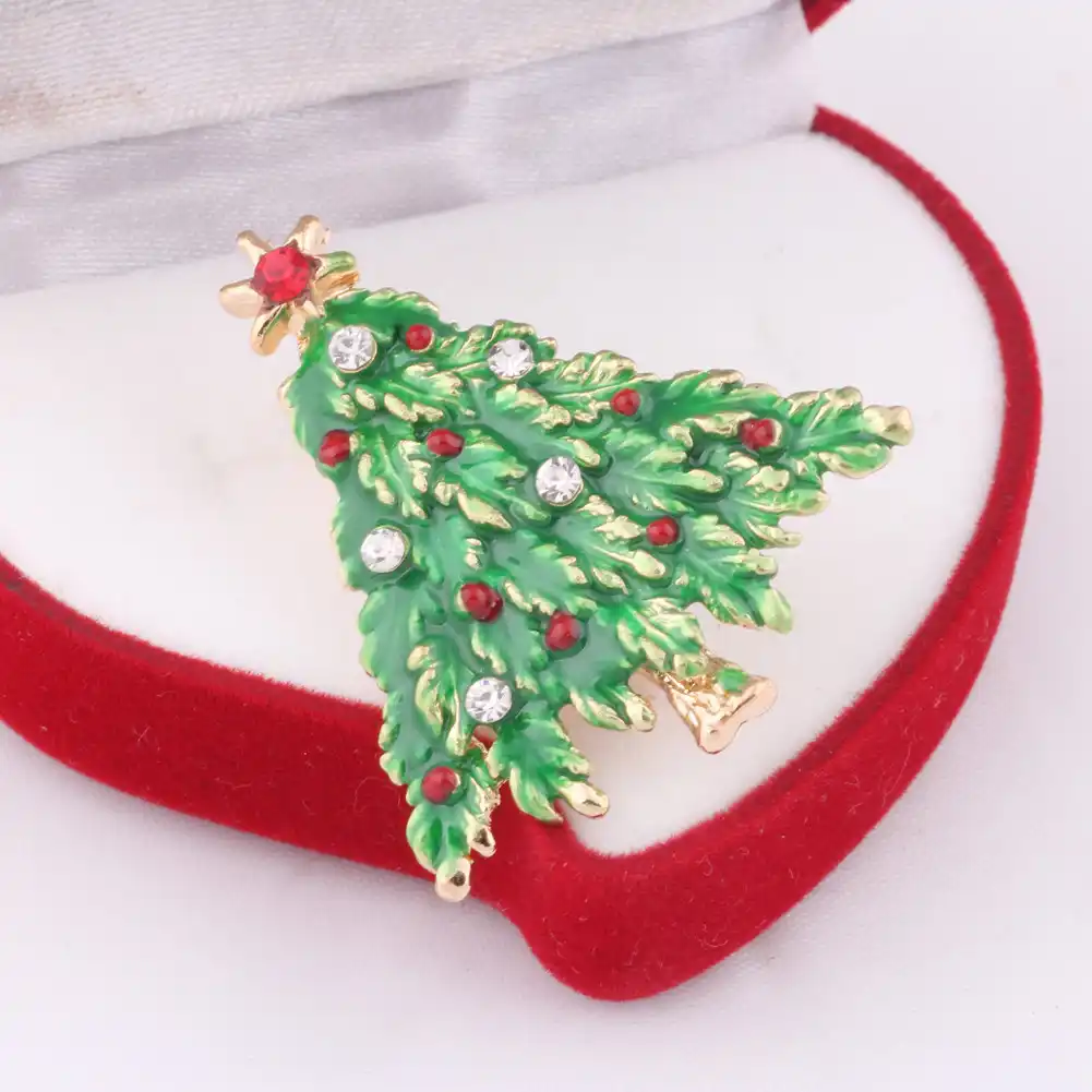 tree brooch gift cute tree crystal rhinestone christmas gift