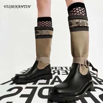 Apricot Letter Embroider Buckle Strap Woman Knight Boots Real Leather Round Toe Square Heel Designer Brand Shoes Spring Autumn
Apricot Letter Embroider Buckle Strap Woman Knight Boots Real Leather Round Toe Square Heel Designer Brand Shoes Spring Autumn