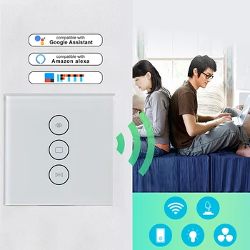 Smart Home Wifi Touch Curtain Switch EU US Wall Switch Voice Control By Alexa /Google Phone Control For Electric Curtain Motor
Smart Home Wifi Touch Curtain Switch EU US Wall Switch Voice Control By Alexa /Google Phone Control For Electric Curtain Motor