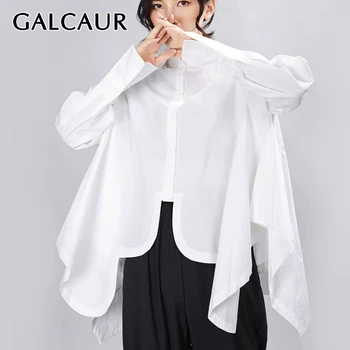 GALCAUR Women Pleated Big Size Irregular Blouse New Lapel Long Sleeve Loose Fit Shirt Fashion Tide Spring Autumn 2020 Clothes 
GALCAUR Women Pleated Big Size Irregular Blouse New Lapel Long Sleeve Loose Fit Shirt Fashion Tide Spring Autumn 2020 Clothes