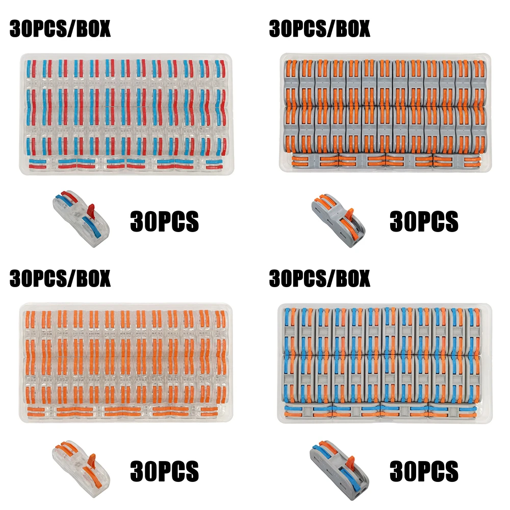 30pcs/box PCT - 222 Mini Fast Universal Cable Connectors Compact Wiring Push-in Terminal Block Connector 0.08-2.5mm2 SPL-2
30pcs/box PCT - 222 Mini Fast Universal Cable Connectors Compact Wiring Push-in Terminal Block Connector 0.08-2.5mm2 SPL-2
