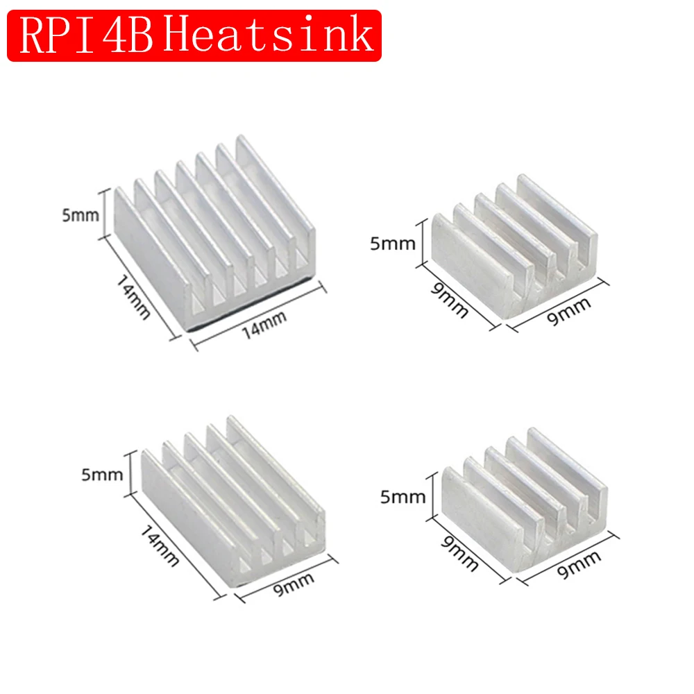 4pcs Raspberry Pi 4 Heat Sink 4 Colors Available Raspberry Pi 4B Aluminum Heatsink Radiator Cool kit for Raspberry Pi 4 Model B
4pcs Raspberry Pi 4 Heat Sink 4 Colors Available Raspberry Pi 4B Aluminum Heatsink Radiator Cool kit for Raspberry Pi 4 Model B