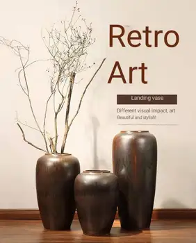 YILUNXI Modern European-style earthenware pots rough pottery pots home soft decoration ceramic floor large vase dried ornament 
YILUNXI Modern European-style earthenware pots rough pottery pots home soft decoration ceramic floor large vase dried ornament