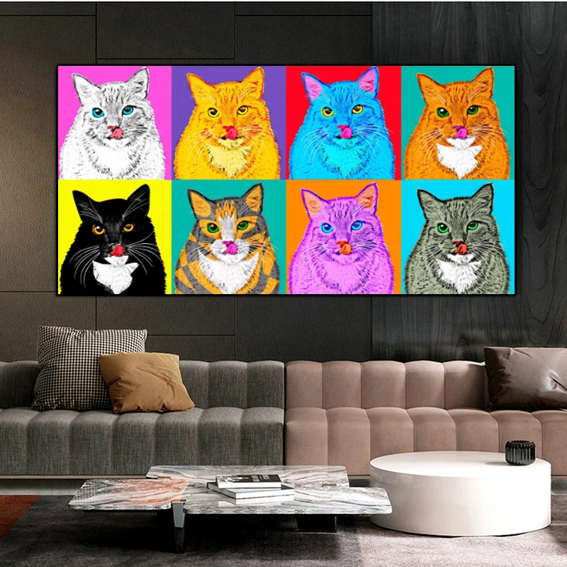 Famous Andy Warhol Canvas Painting Animal Posters and Prints Colorful Cats Wall Art Pictures for Living Room Cuadros Home Decor
Famous Andy Warhol Canvas Painting Animal Posters and Prints Colorful Cats Wall Art Pictures for Living Room Cuadros Home Decor