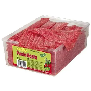 Haribo Pasta Basta Strawberry Sour, Caramelle Gommose alla Frutta, 150 Pezzi, 1125g 
Haribo Pasta Basta Strawberry Sour, Caramelle Gommose alla Frutta, 150 Pezzi, 1125g