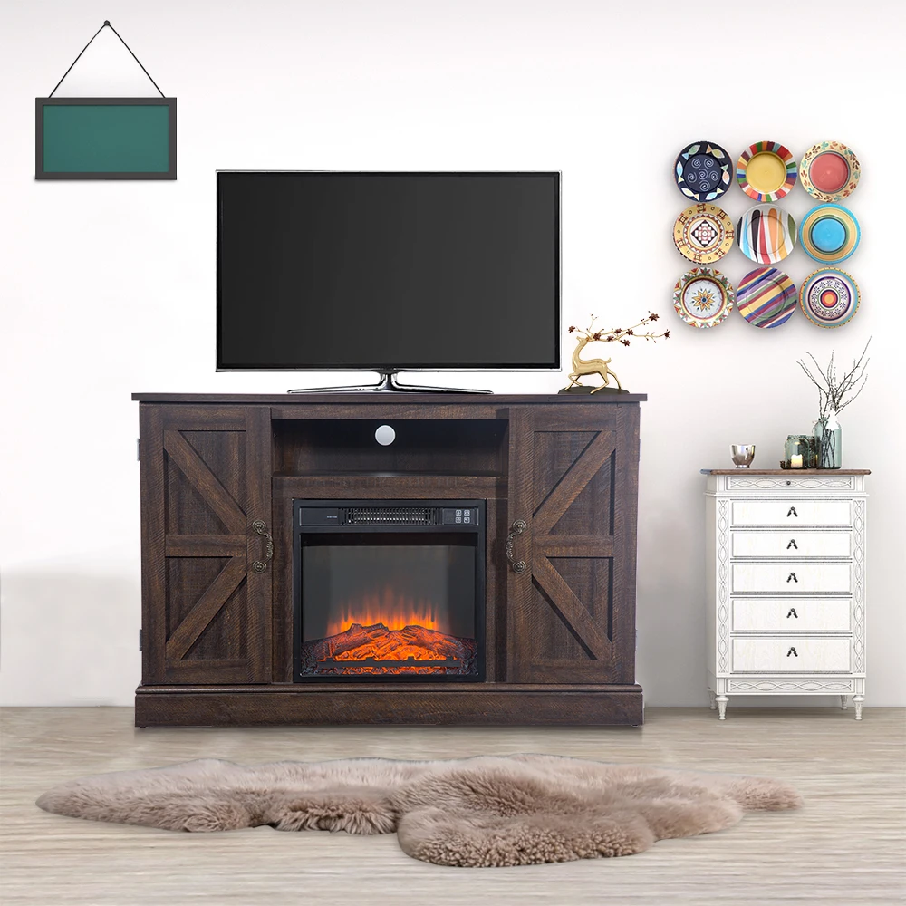 47 Inch Log Brown Fireplace TV Cabinet 1400W Single Color Fake Firewood Heating Wire With Small Remote Control Movement Black
47 Inch Log Brown Fireplace TV Cabinet 1400W Single Color Fake Firewood Heating Wire With Small Remote Control Movement Black