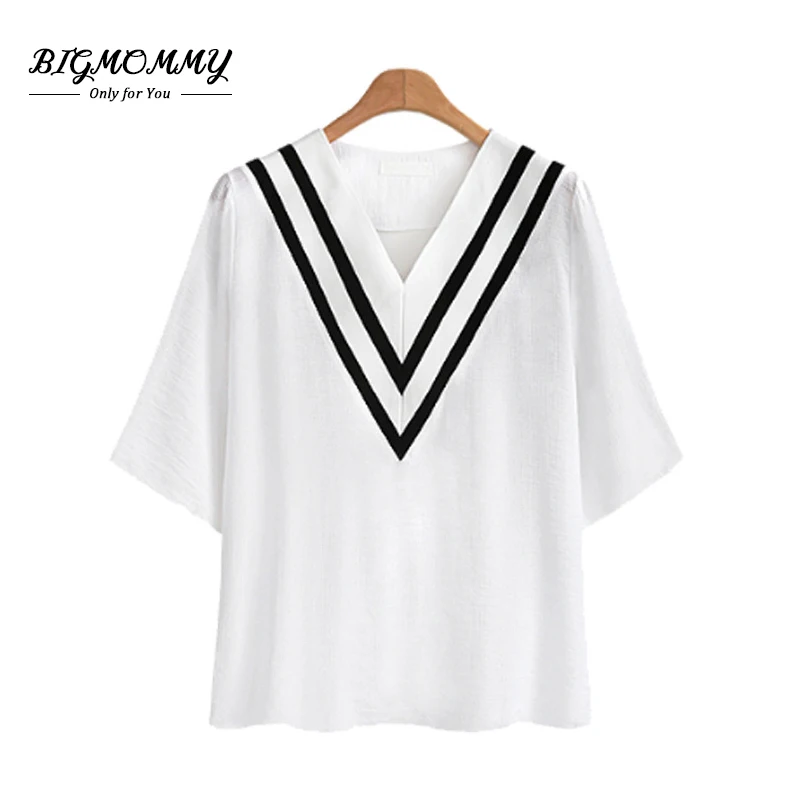 Summer Vogue T Shirt Women Fashion Striped V Neck Short Sleeve Loose T Shirts Womens Plus Size Tee Shirts 4xl White Black
Summer Vogue T Shirt Women Fashion Striped V Neck Short Sleeve Loose T Shirts Womens Plus Size Tee Shirts 4xl White Black
