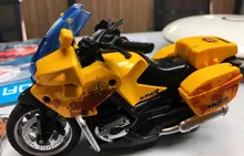 Modelo de motocicleta de fundición a presión para niños, vehículos de policía fundido a presión coleccionables, escala 1:14