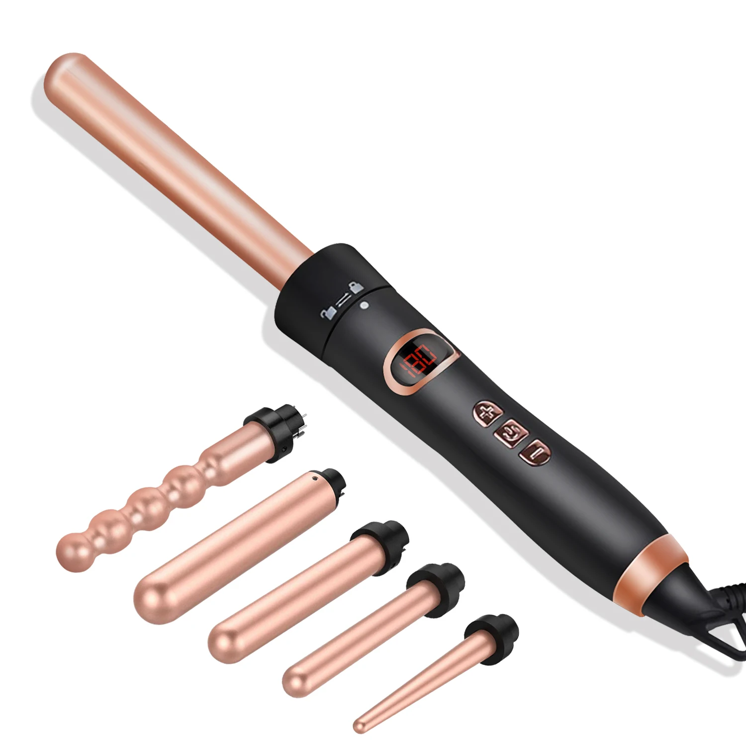 Professional Ceramic 5 in 1 Hair Curling Irons Wand Kits ,Salon High quality 5 Interchangeable Barrels, PTC Heating Fast 5 Waves
Professional Ceramic 5 in 1 Hair Curling Irons Wand Kits ,Salon High quality 5 Interchangeable Barrels, PTC Heating Fast 5 Waves
