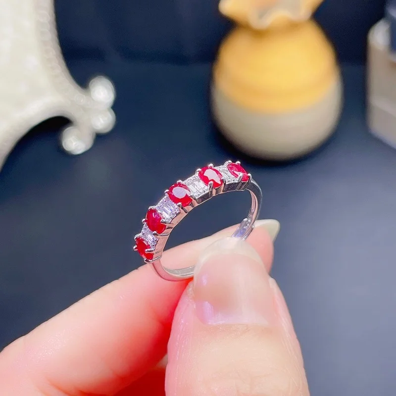 Jewelry 925 Silver Ruby Ring for Daily Wear 3mm*4mm Natural Ruby Silver Ring Brithday Gift for Young Girl
Jewelry 925 Silver Ruby Ring for Daily Wear 3mm*4mm Natural Ruby Silver Ring Brithday Gift for Young Girl