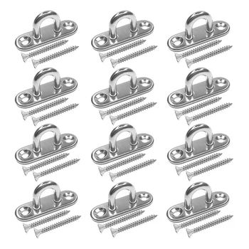 12 Pcs Stainless Steel Hook and Loop M5 Pad Eye Plate, Marine Hardware Staple Hook and Loop with Screw
12 Pcs Stainless Steel Hook and Loop M5 Pad Eye Plate, Marine Hardware Staple Hook and Loop with Screw