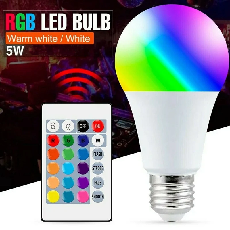 3 шт. светодиодные лампы E27 RGB 5 Вт 16 цветов | Лампы и освещение