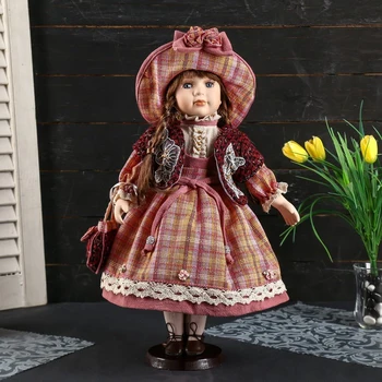 Doll collection ceramics "Zhenya in a checkered dress, in a hat and with a handbag" 40 cm 4520526
Doll collection ceramics "Zhenya in a checkered dress, in a hat and with a handbag" 40 cm 4520526