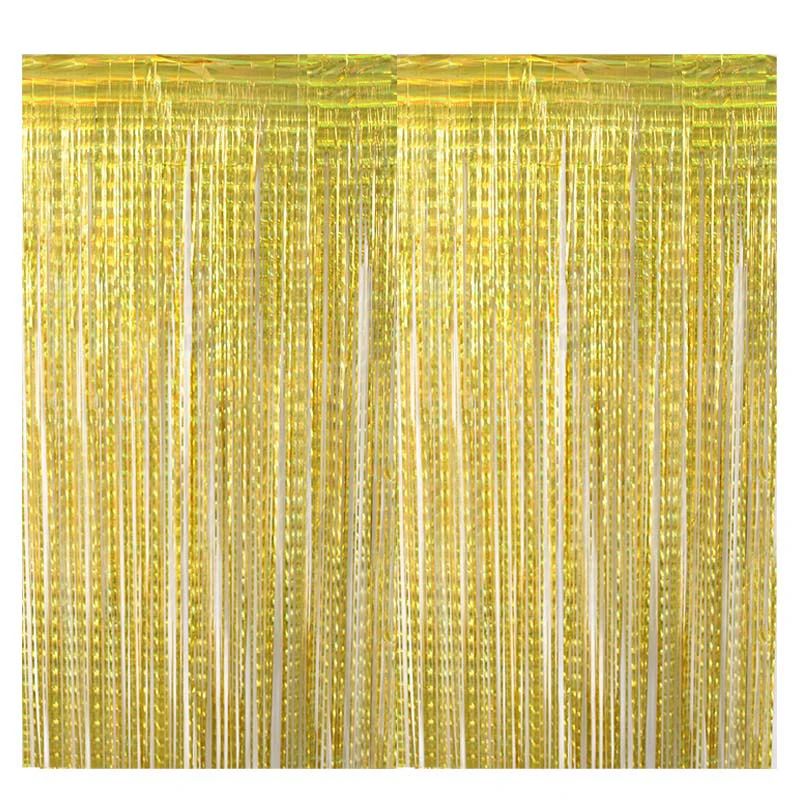 200x200cm Gold Silver Metal tinsal foil solid olor Finge Curtain Wedding Background Party Decoration Photography Photo Props 
200x200cm Gold Silver Metal tinsal foil solid olor Finge Curtain Wedding Background Party Decoration Photography Photo Props