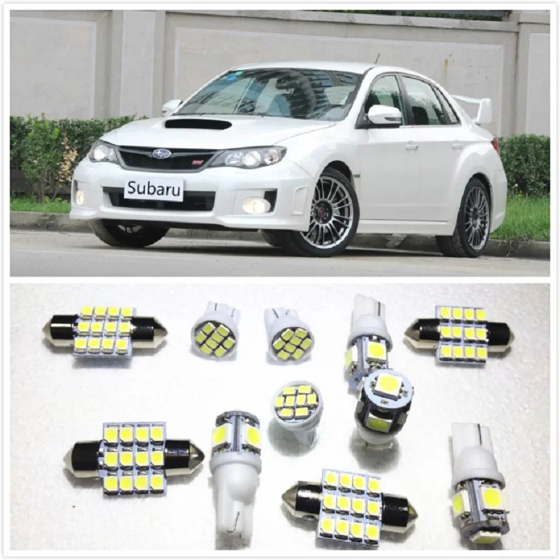 11 set White LED Lights Interior Package 10 & 36mm Map Dome For Subaru BRZ Forester Impreza Legacy Outback Tribeca XV 2000-2019 |