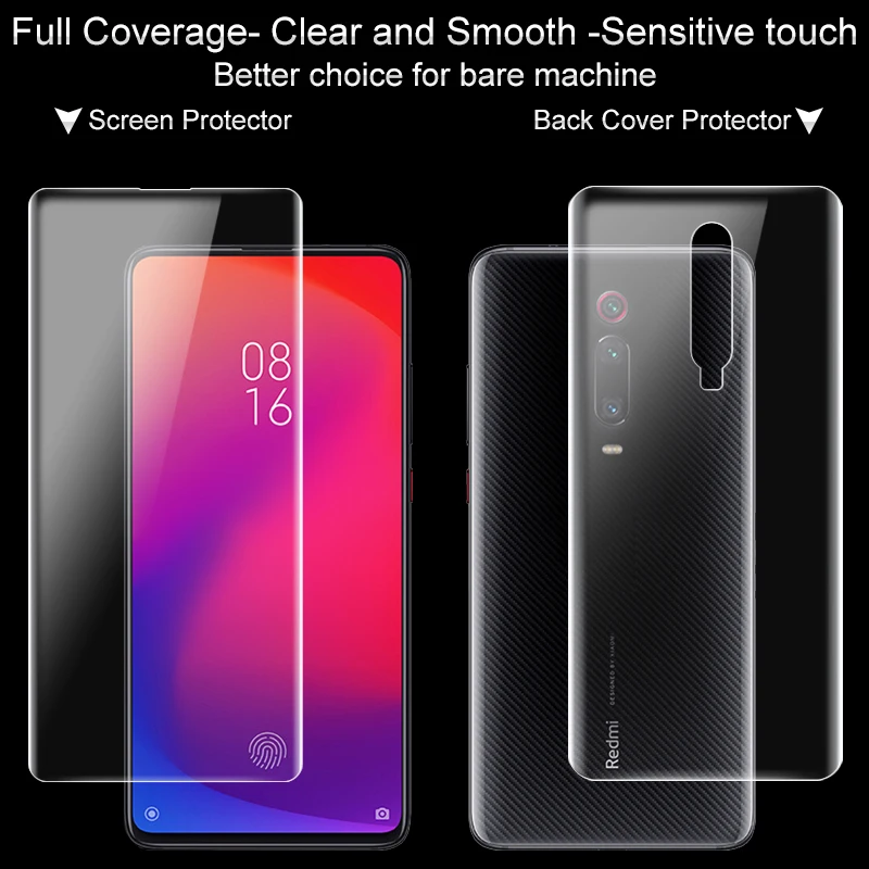 2 шт. полное покрытие для Xiaomi Redmi K20 Pro 9T защита экрана задняя Imak все стоя