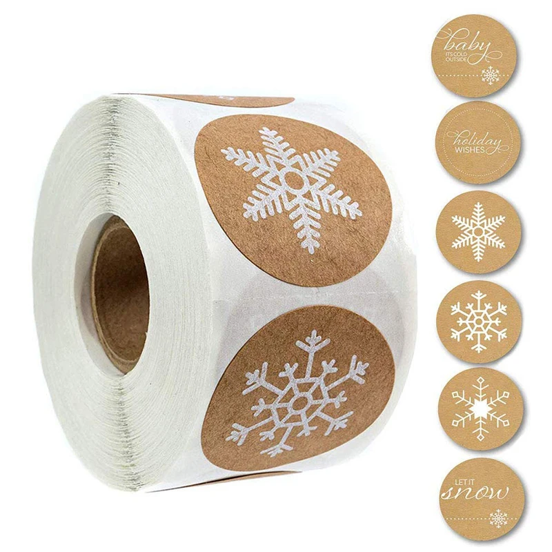 500 sheets/roll round Christmas stickers 6 styles white snowflake Christmas stickers cute label stickers gift box decoration
500 sheets/roll round Christmas stickers 6 styles white snowflake Christmas stickers cute label stickers gift box decoration