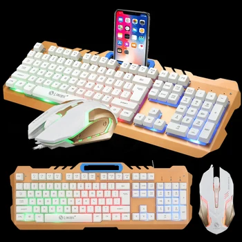 Metal Mechanical Feel Wired Gaming Mouse Keyboard Sets Phone Holder Keyboard Game RGB Backlight Support PC Laptop MAC Key board
Metal Mechanical Feel Wired Gaming Mouse Keyboard Sets Phone Holder Keyboard Game RGB Backlight Support PC Laptop MAC Key board