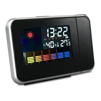 Digital Color Thermometer Hygrometer Clock With Projection Function LCD Temperature Alarm Function Calendar Weather Display
Digital Color Thermometer Hygrometer Clock With Projection Function LCD Temperature Alarm Function Calendar Weather Display