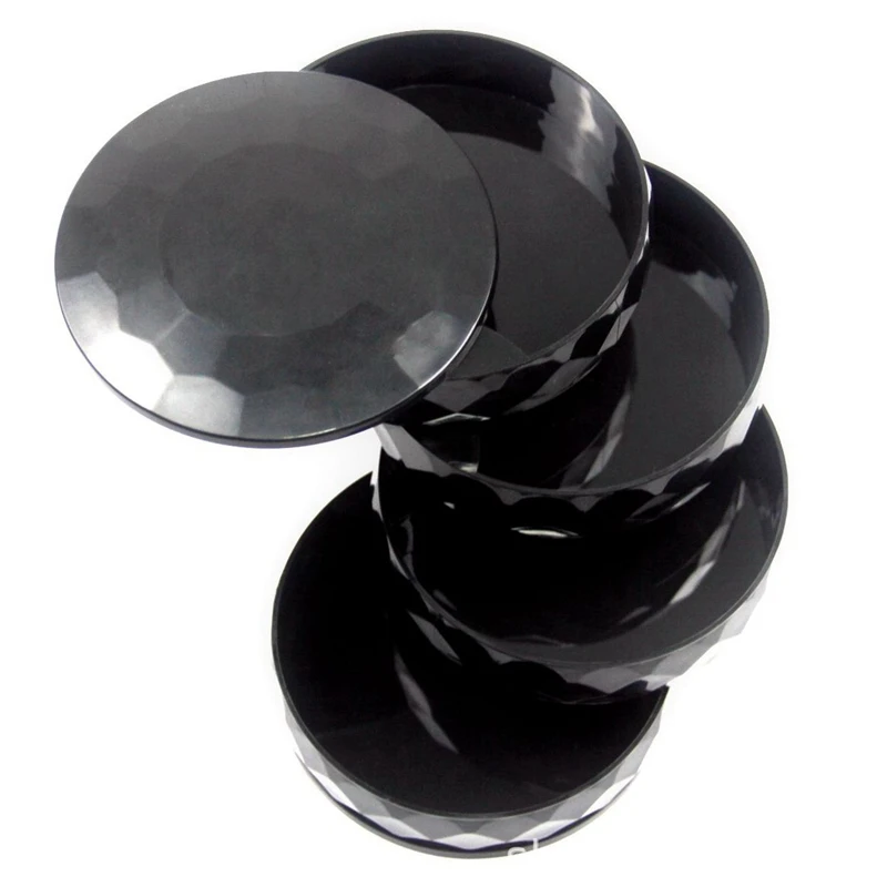 New 4-Tier Round Cosmetic Organizer Jewelry Storage Rotating Box Multi-Layer 360°Rotating Showcase Black | Дом и сад