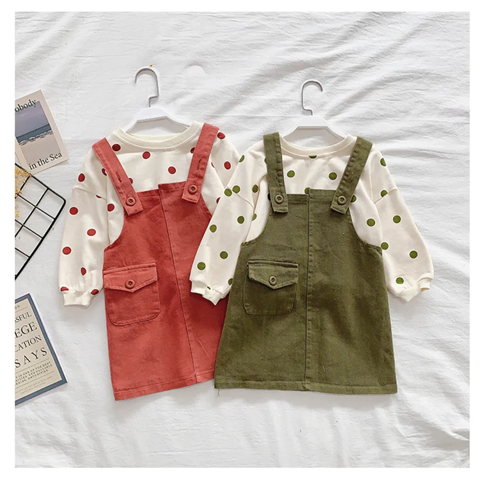 Baby Girls Autumn Clothes Set 2019 Children Long Sleeve Shirt Tops+Strapless Dress Vestidos Two-Piece Girls Kids Clothing Suit
Baby Girls Autumn Clothes Set 2019 Children Long Sleeve Shirt Tops+Strapless Dress Vestidos Two-Piece Girls Kids Clothing Suit