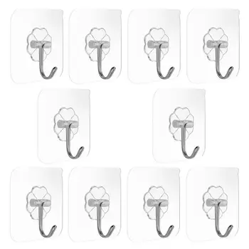 Hook Strong Adhesion 10pcs Transparent Seamless Wall Hook Durable Waterproof Reusable Kitchen Bathroom Adhesive Hanger
Hook Strong Adhesion 10pcs Transparent Seamless Wall Hook Durable Waterproof Reusable Kitchen Bathroom Adhesive Hanger